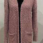 Merokeety Women's light pale purple Textured Open-Front Sweater Photo 0