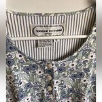 Adrienne Vittadini VTG  Sport Floral Blue Button Down Tank Top Size S Photo 2