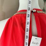 NWT Kivenst High Neck Sleeveless Maxi Dress Flowing Chiffon Layers Orange Size M Photo 5