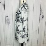 CAbi Front Tie Long Cardigan Size M Blue Knit Floral Duster Lightweight Photo 5