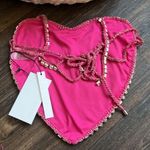 Delicate Dreams Crochet Crop Top in Pink Metallic Size undefined Photo 2