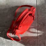 Bebe Fabiola Dome Logo Satchel Crossbody Handbag, Ruby Red Orange Excellent Photo 1