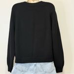 Vince  Wool Cashmere Ribbed Diagonal Sweater Crewneck Black Small Quiet Luxury Photo 6