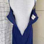 Mori Lee women 6 spaghetti strap fit & flare maxi dress w/side slit & tie belt Photo 8