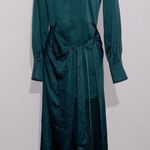 Simkhai Samba Satin Midi Shirt Dress in Emerald, Size 0 New w/Tag Retail $645 Green Photo 4