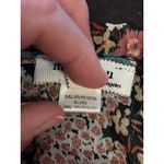 Monteau  Blouse Womens Small Black Floral Ruffle Long Sleeve Sheer Lurex Top Photo 7