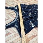 Gap  Navy White Tropical Scene Print Smocked Waist Romper Shorts Women's Medium Photo 7