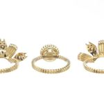 Gucci Interlocking G Flower Ring Ottone/Resin/Strass Gold Pink Crystal 702609 Photo 2