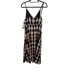 CAbi NWT  #4588 Women's Cream Brown Trophy Reversible Midi Dress Size Medium Photo 4
