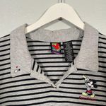 Disney Vintage  Mickey Mouse Women Plus Size 26W 28W Black Gray Stripe Polo Photo 4