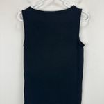 Madewell NEW  Sleeveless Boatneck Side Slit Tee Top Black Minimalist Cotton XS Photo 12