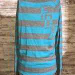 Fox Racing stripped shirt size medium blue and gray v-neck button up top moto Photo 0