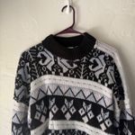 Vintage 80s Point South Fair Isle Acrylic Sweater Pullover Small Snow Ski Black Photo 1