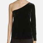 Vince Camuto NWT  Artistic Muse Blue Velvet One Shoulder Blouse XL Photo 1