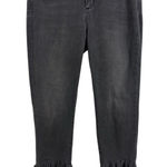 Hidden Black Bell Bottom Flare Leg Ruffle Fringe Denim Jeans Size 31 Grunge Goth Photo 0