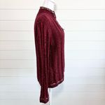 Woolrich  Wool Blend Ruby Heather 1/4 Zip Mock Neck Sweater Speckled Ribbed Size M Photo 4