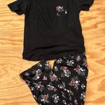 Flora Nikrooz 2pc pj’s black and floral knit Photo 0