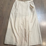 Liz Claiborne Vintage  Silk Pleated Midi Skirt Beige Size 4 Photo 0