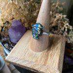 Buddha Face Carved Labradorite Sterling Silver Ring Size 9 Multiple Photo 1