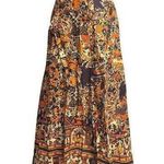 Vintage Khorosho Java Print Garden of Eden Long Exotic Maxi Wrap Skirt One Size Orange Size undefined Photo 0