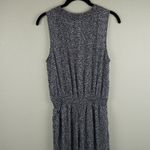 Lands' End  Womens Sleeveless Jumpsuit Size 10‎ Blue White Floral Romper Wide Leg Photo 12