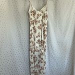 No Comment Chic White Maxi Dress with Brown Floral Design Photo 3