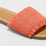 Universal Threads Universal Thread Slide Sandals Luciana Red Size 8 Woven Slip On Photo 0