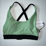 We Wore What  solid scoop bra top small green and black cross back Photo 2