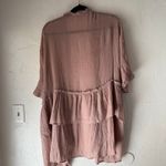 easel  Los Angeles Dusty Rose Ruffle Kimono Cardigan 100% Tencel‎ Boho Drape S Photo 6