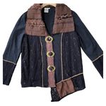 VINTAGE 90s PARSLEY & SAGE Asymmetrical Cardigan Jacket Black Size L Photo 1