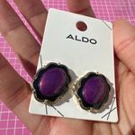 ALDO  reflective Purple Earrings gold tone studs Photo 2
