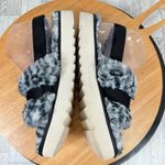 Koolaburra by Ugg ‎ Fuzz’d Out Faux Fur Sandals Black Grey 9 Cheetah Slingback Photo 3