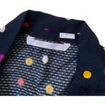 ZARA  Blue Collared Polka Dot Unlined Blazer Women Size XS | 11-11 Photo 2