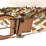 Vintage metallic braided belt 36x2 Silver Photo 0