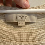 Loft  Cream and White Striped Dolman Short Sleeve Top // Size Medium Photo 4