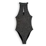 Divided  Silver Metallic Shimmer Bodysuit Size XS Photo 1