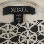 XOXO Women's White Chiffon Embroidered Lace Sheer Top Blouse Size Medium Photo 8