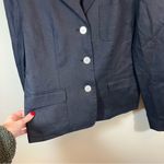 CHAPS Women's Linen Blazer Jacket Size 14 Black Pockets Formal Business Photo 5