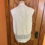 Vintage 90s Grandpa Linen Sweater Vest Button Front Neutral Knit Size XL Photo 9