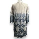 XCVI  S Blue Gray Mesh Lace Dress Boho Embroidered Sheer Mini Tunic Festival Photo 4