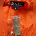 J.Crew NEW  Palermo‎ Dress Orange Linen Smocked Waist Long Sleeve Womens Small Photo 4