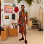 Farm Rio Leopards Jungle Long Sleeve Dress Small NWOT Photo 4