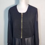Simply Noelle Black Chiffon and Knit Zip-Up Jacket NWT Size Small/Medium Photo 2