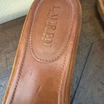 Lauren Ralph Lauren Davan Leather Flat Sandals Flip‎ FlopsTan suede trim Size 9.5 Photo 3