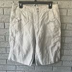 Johnny Was Pete and Greta  Shorts Womens 6 Linen Gray Bermuda Lightweight Photo 0