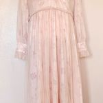 Ivy City Co Pink /Blush Floral Tulle Long Sleeves Ruffle Maxi Dress. Size 1X Photo 0