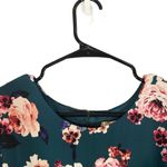 Eliza J Teal Green & Pink Floral Long Sleeve Long Maxi Dress Women Sz 14 Photo 5