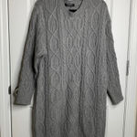 CAARA Gray Cable Knit‎ Sweater Dress Oversized Chunky Long Winter Cozy XS Photo 0