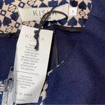 NWT KISUA AFRICA WOMEN’s Size Large Zip Front Short Sleeve Navy And Cream Blue Photo 6