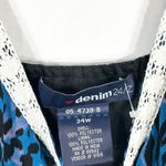 Roamans Denim 24/7 Plus Size‎ 34W Maxi Dress Blue Lace Trim Animal Print 610 Size 5X Photo 8